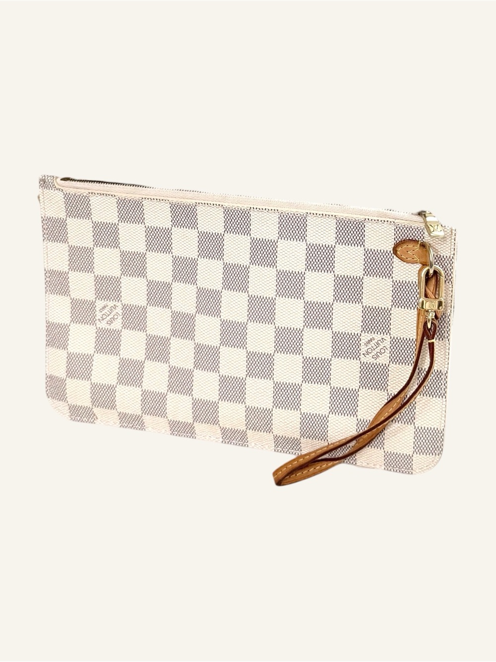 Louis Vuitton Neverfull Damier Azur Pochette Wristlet Pouch Clutch